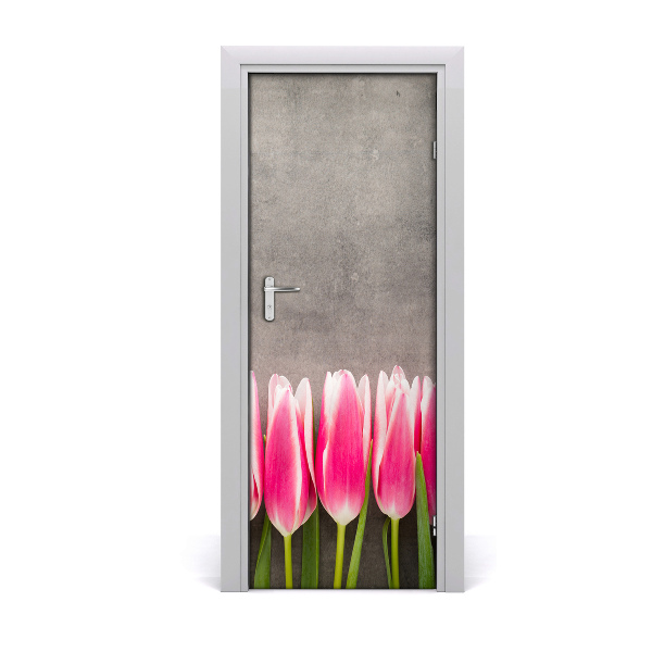 Fototapeta na dvere Ružové tulipány