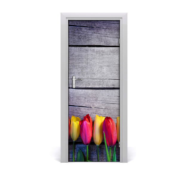 Fototapeta samolepiace na dvere Farebné tulipány