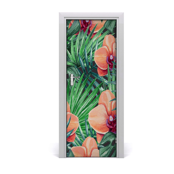 Fototapeta na dvere Orchidea a palma
