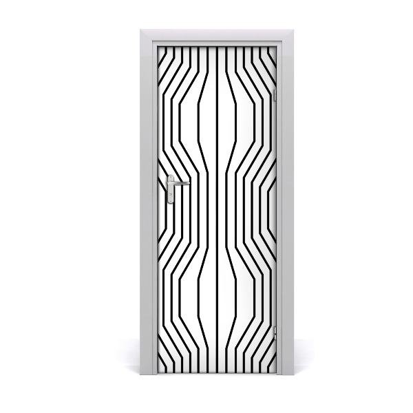 Fototapeta samolepiace na dvere Geometrické čierne čiary
