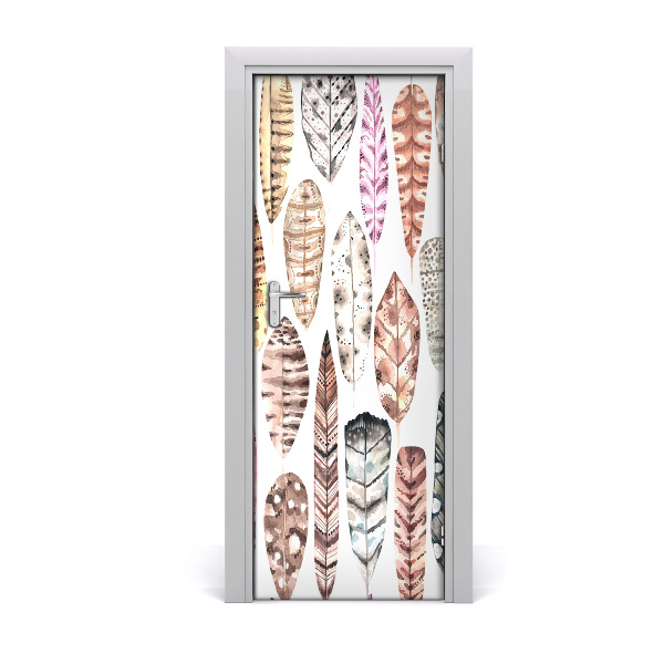 Fototapeta samolepiace na dvere Farebné boho pierka