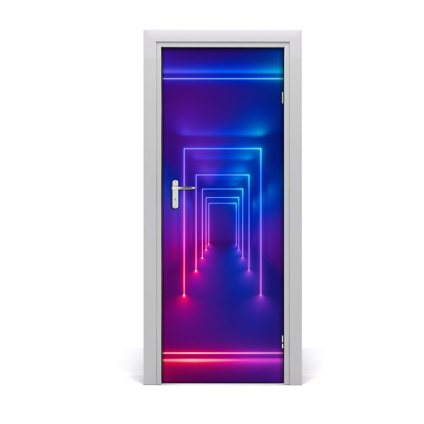 Fototapeta na dvere Modrá neónová chodba