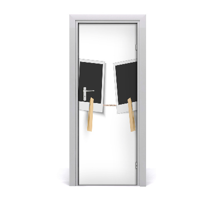 Fototapeta samolepiace na dvere Čierne fotorámiky