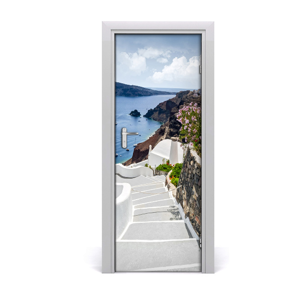 Fototapeta na dvere Santorini biele schody