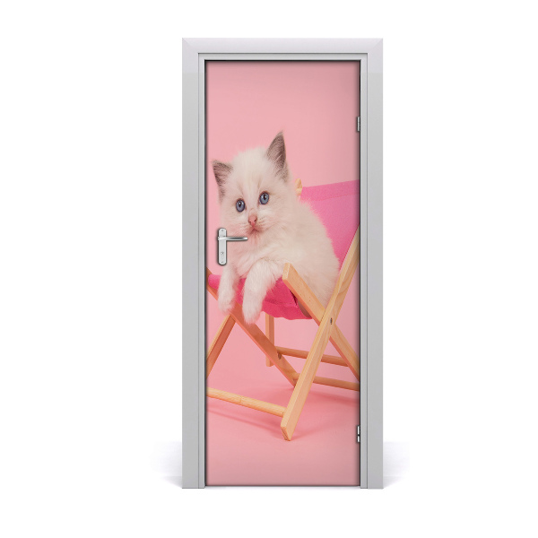 Fototapeta samolepiace na dvere Mačka na ležadle