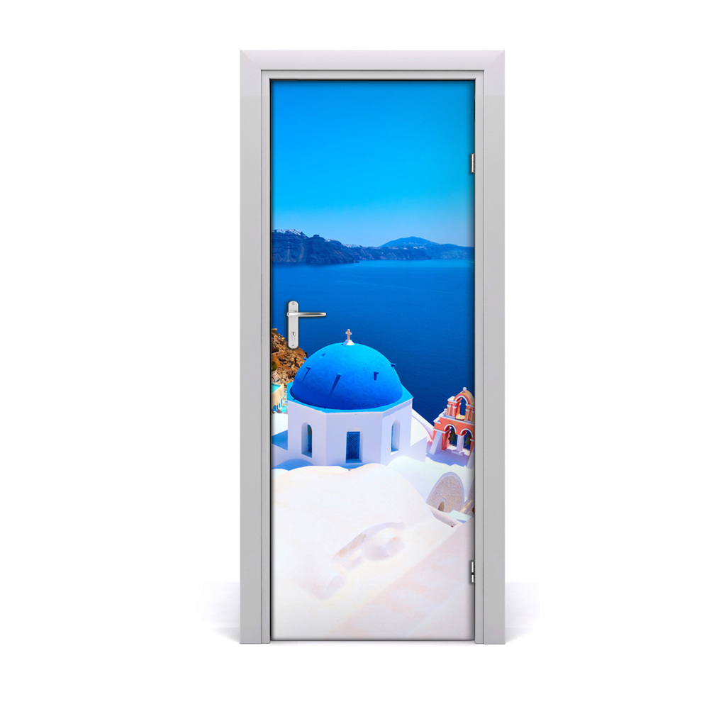 Fototapeta na dvere Výhľad na more na Santorini