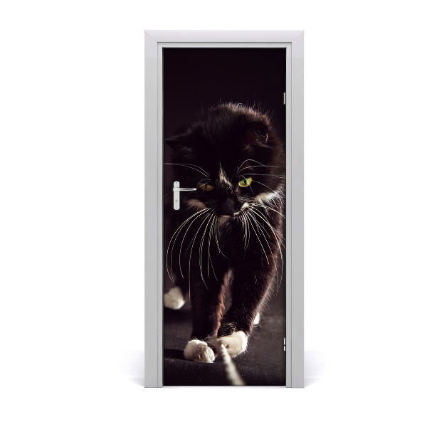 Fototapeta samolepiace na dvere Čierna mačka