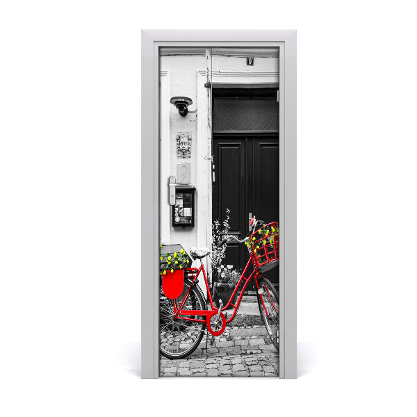 Fototapeta na dvere Červený mestský bicykel