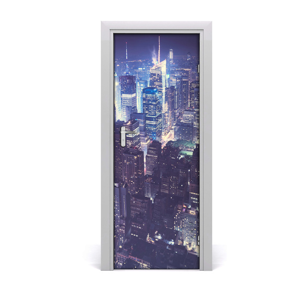 Fototapeta samolepiace na dvere Panoráma Manhattanu v noci
