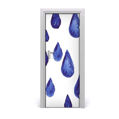 Fototapeta samolepiace na dvere Modré veľké kvapky