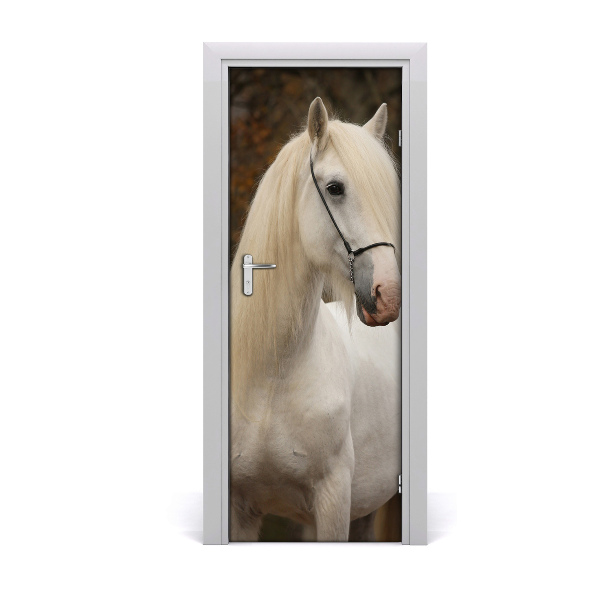 Fototapeta na dvere Biely kôň
