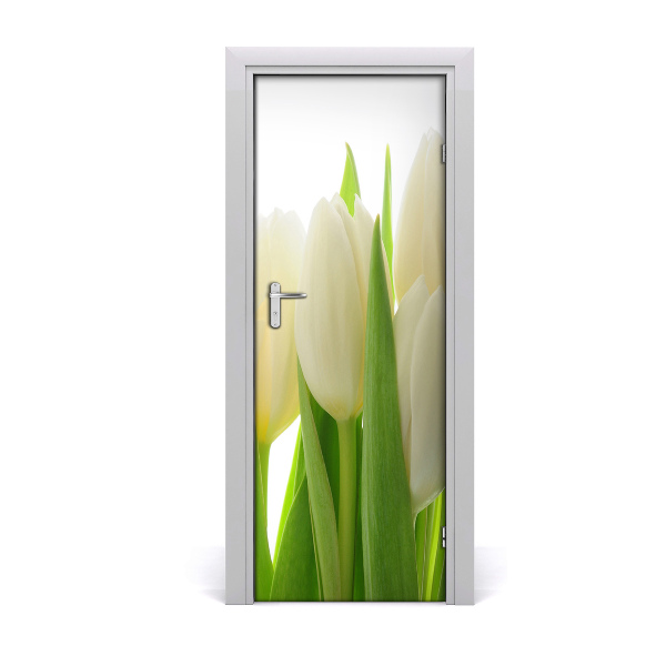 Fototapeta samolepiace na dvere Biele tulipány