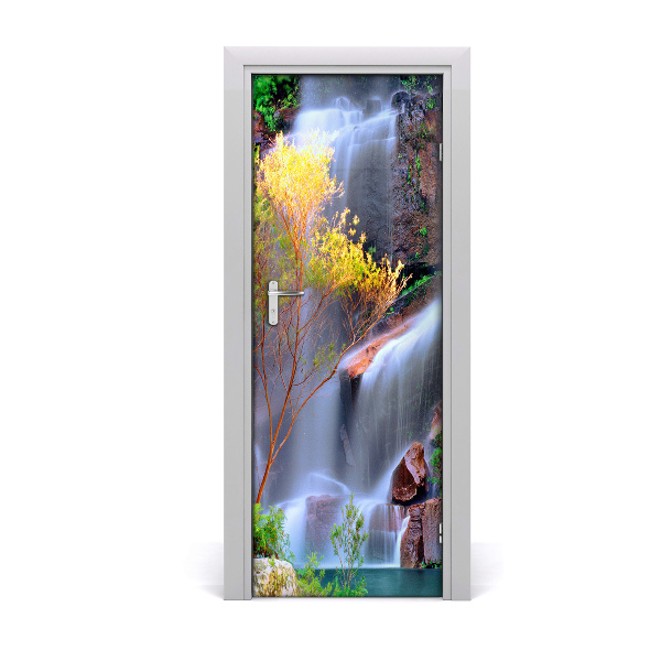 Fototapeta na dvere Vodopád skala les