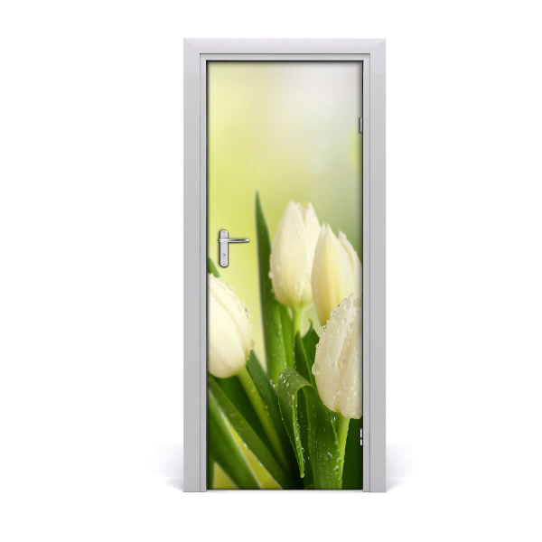 Fototapeta samolepiace na dvere Biele tulipány
