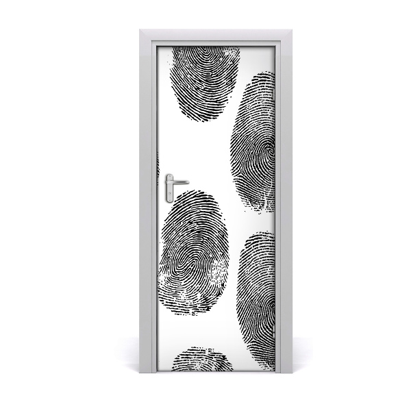 Fototapeta na dvere Čierne odtlačky prstov
