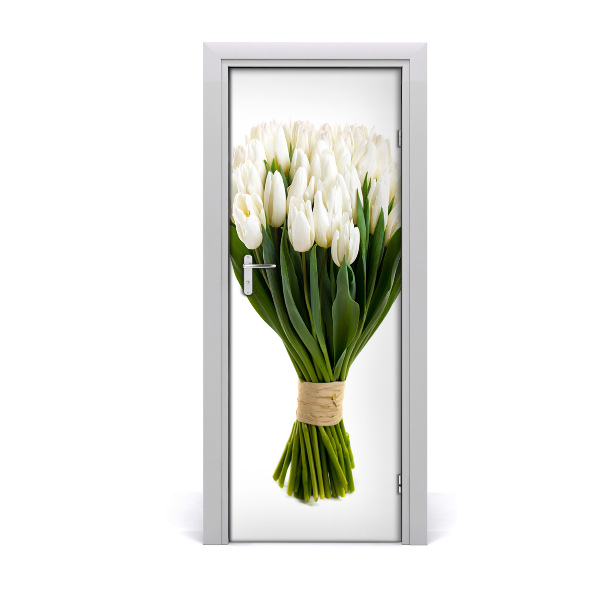Fototapeta samolepiace na dvere Biele tulipány