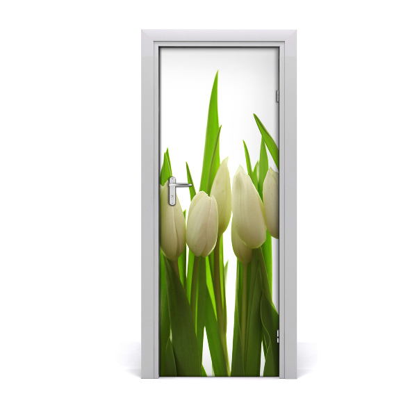 Fototapeta samolepiace na dvere Biele tulipány