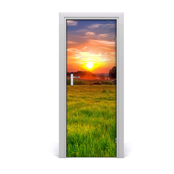 Fototapeta samolepiace na dvere Západ slnka na lúke