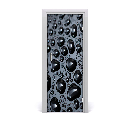Fototapeta samolepiace na dvere Čierne kvapky vody