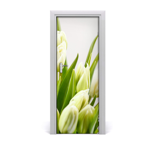 Fototapeta samolepiace na dvere Biele tulipány