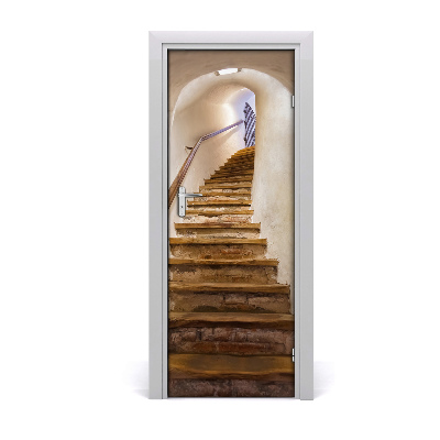 Fototapeta samolepiace na dvere Drevené schodisko na zámku
