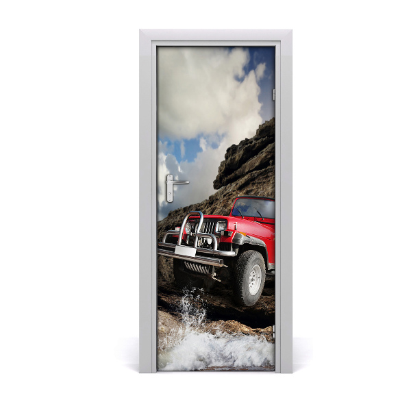 Fototapeta samolepiace na dvere Červené terénne auto