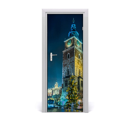 Fototapeta samolepiace na dvere Krakov Poľsko v noci
