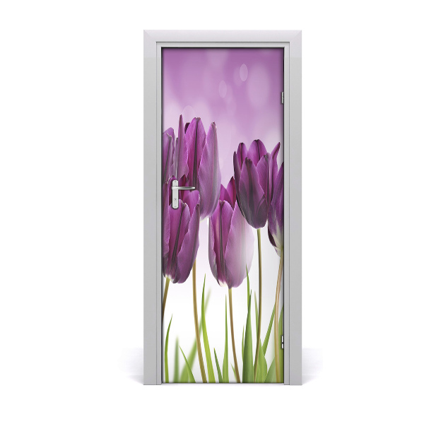 Fototapeta na dvere Fialové tulipány