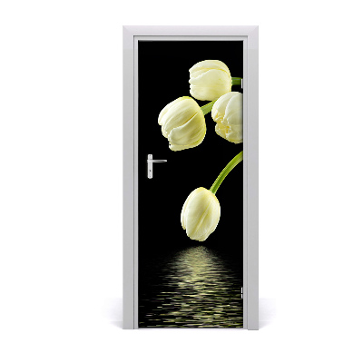 Fototapeta samolepiace na dvere Biele tulipány