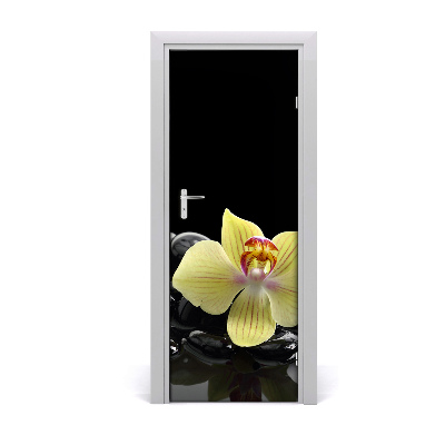 Fototapeta na dvere Žltá orchidea