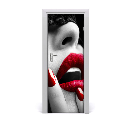 Fototapeta na dvere Červené pery a červené nechty