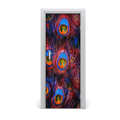 Fototapeta samolepiace na dvere Modré pávie pierka