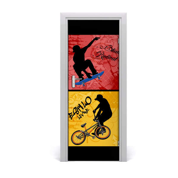 Fototapeta na dvere Skateboard a bmx bicykel