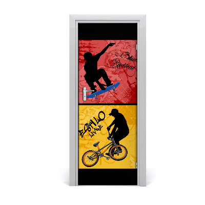 Fototapeta na dvere Skateboard a bmx bicykel