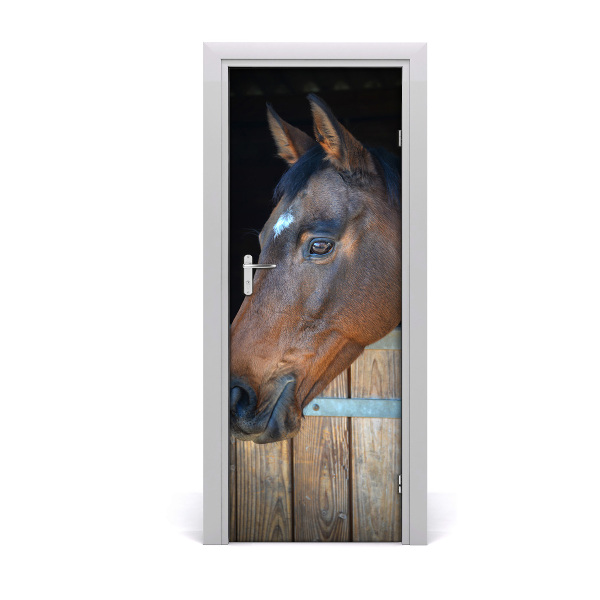 Fototapeta samolepiace na dvere Kôň v stajni