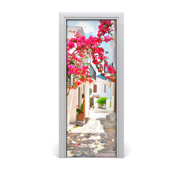 Fototapeta na dvere Kvety na gréckych uliciach