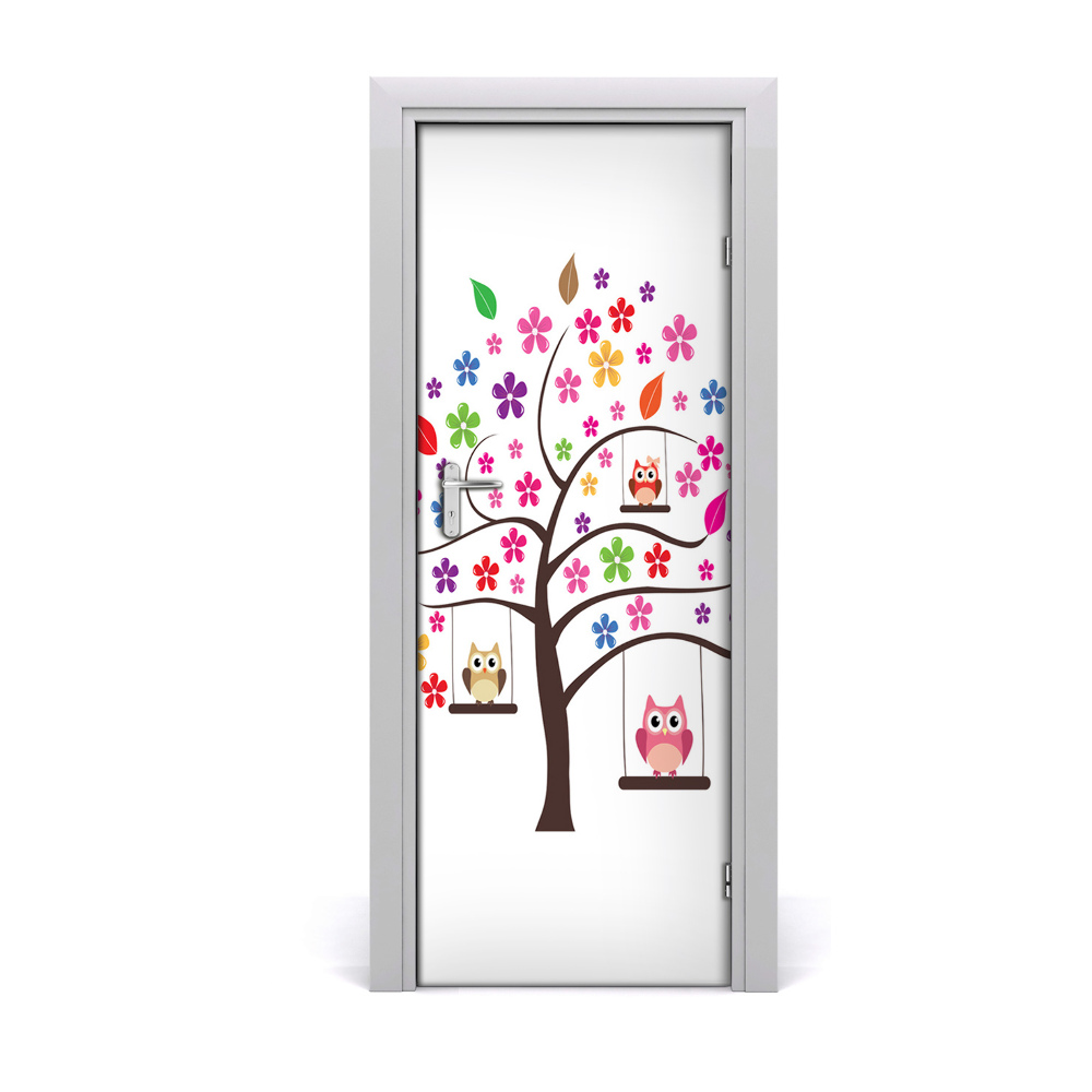 Fototapeta samolepiace na dvere Sovy na strome