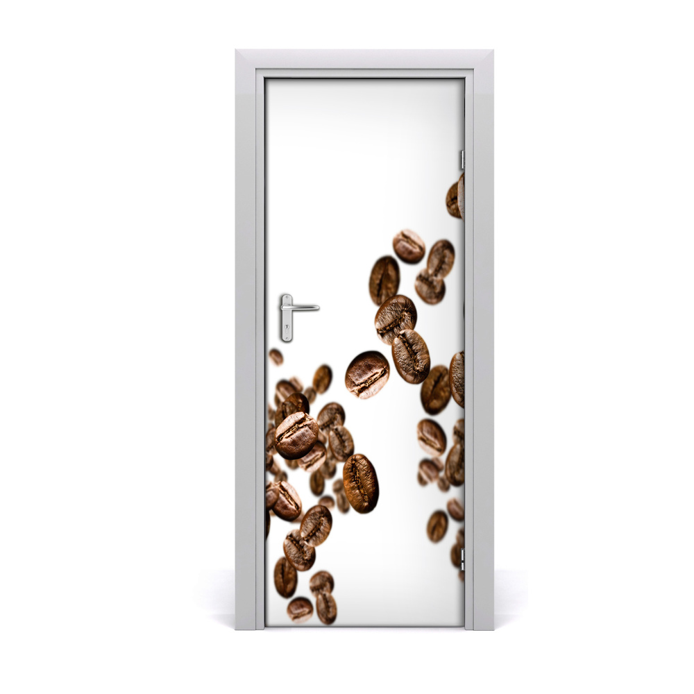 Fototapeta na dvere Spadnuté kávové zrná