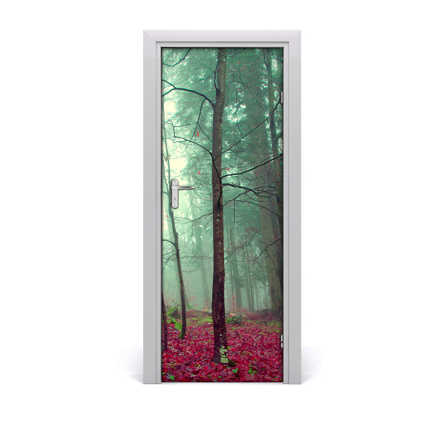 Fototapeta samolepiace na dvere Les v jesennej hmle