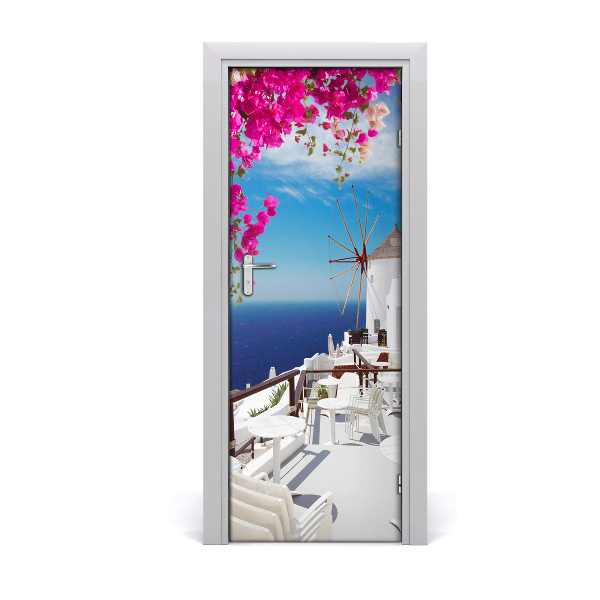 Fototapeta na dvere Santorini pri mori