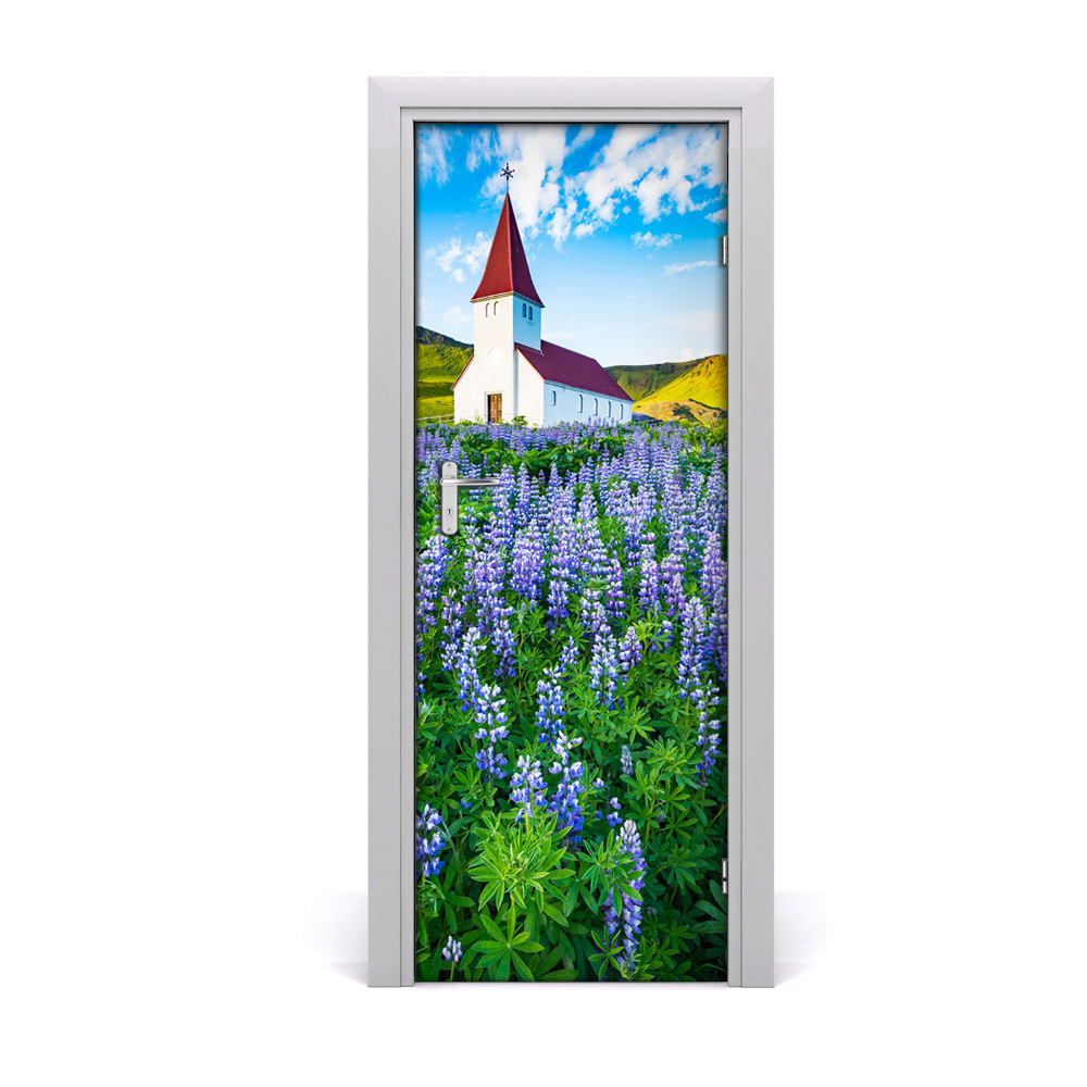 Fototapeta samolepiace na dvere Kostol medzi kvetmi