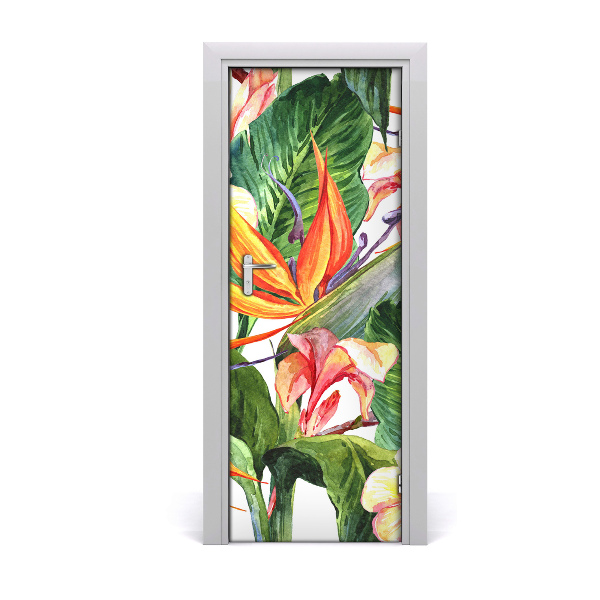 Fototapeta samolepiace na dvere Havajský vzor Strelitzia