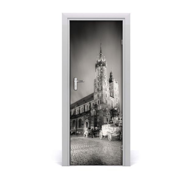 Fototapeta samolepiace na dvere Krakov Poľsko čierna a biela