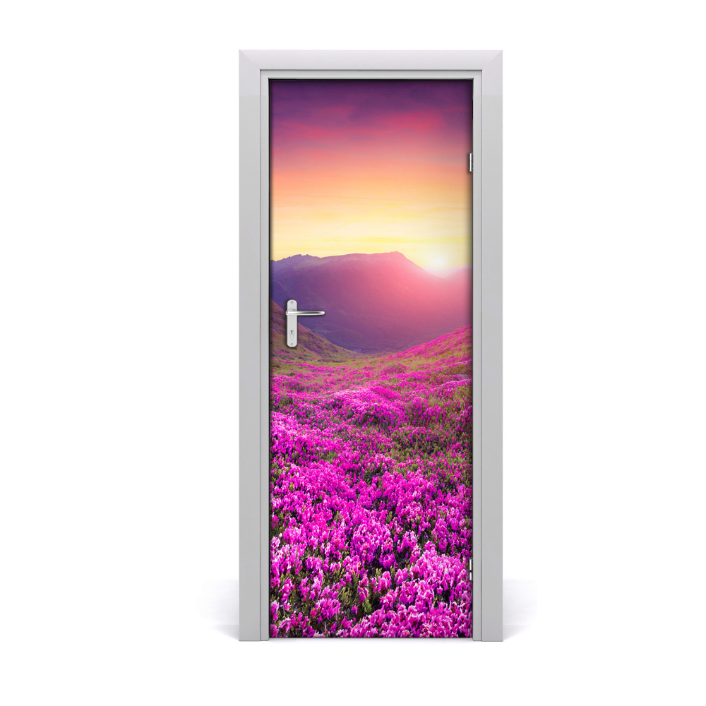 Fototapeta samolepiace na dvere Hory a kvety rododendronov