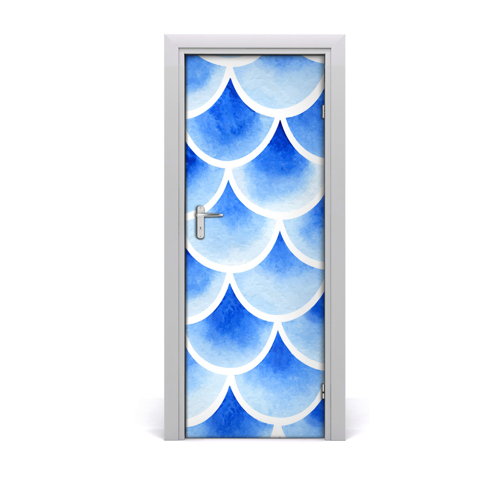 Fototapeta samolepiace na dvere Modré rybie šupiny