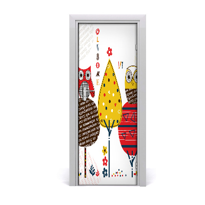 Fototapeta na dvere Sovy na stromoch