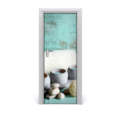 Fototapeta samolepiace na dvere Sviečky a kamene