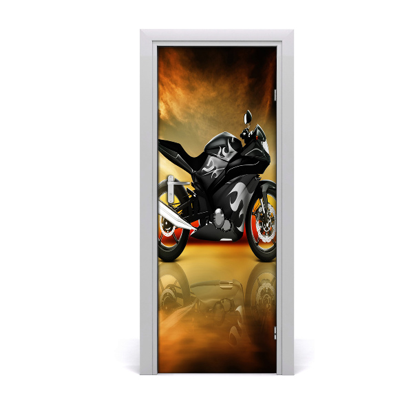 Fototapeta samolepiace na dvere Šport Motocykel oranžové pozadie