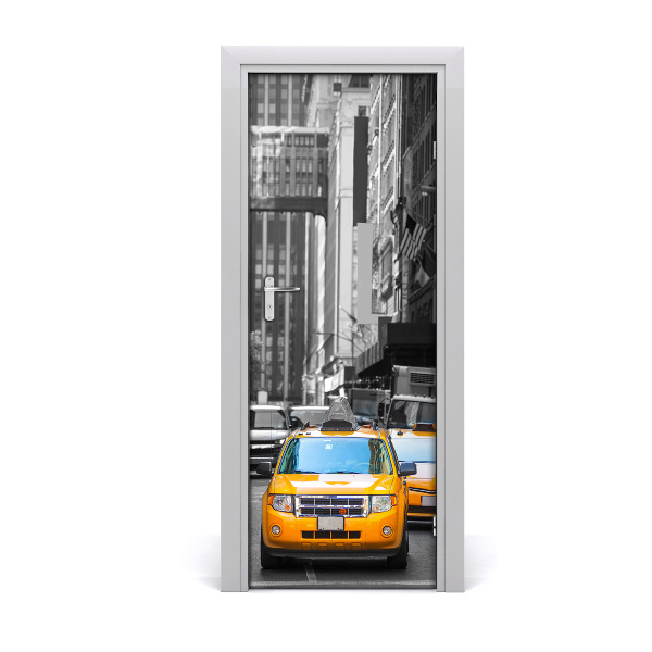 Fototapeta na dvere Čiernobiele taxíky New York