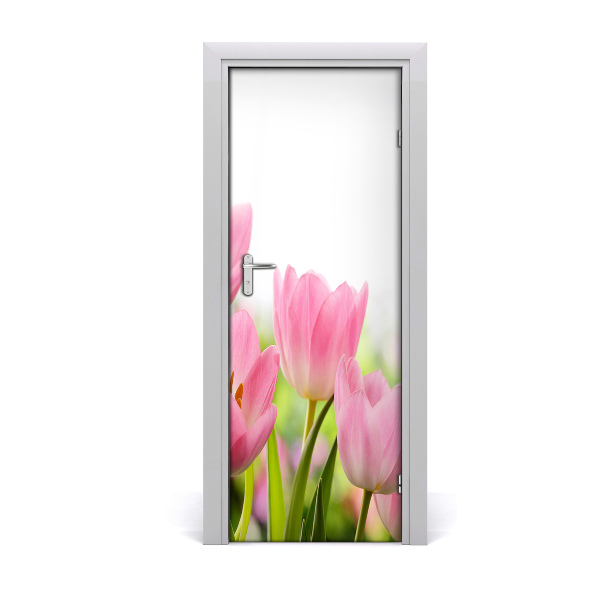 Fototapeta samolepiace na dvere Ružové tulipány